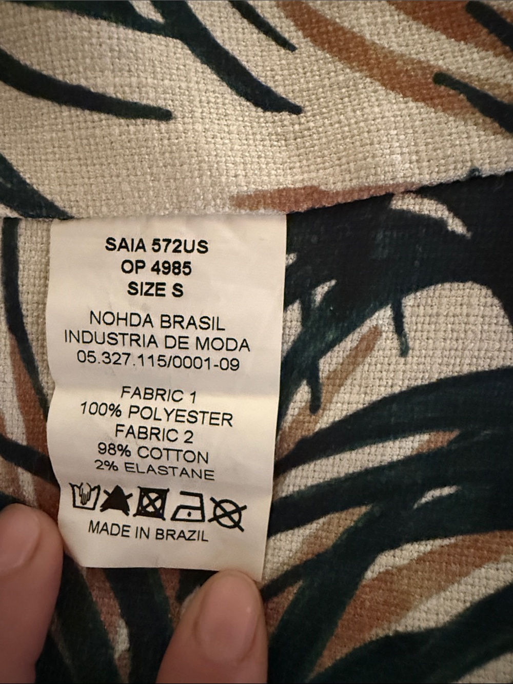 PatBO Green, Cream and Tan Tropical Print Top - Picture 4 of 7